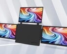 A imagem mostra o monitor portátil Acer PD163Q-P3, que apresenta um corpo central rodeado por três telas de 15,6 polegadas com resolução de 1080p nas laterais