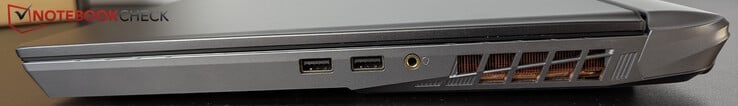Direita: 2x USB-A 3.2 (10 Gbps), conector para fone de ouvido