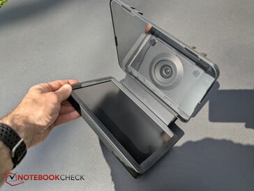Configuração finalizada: Teleprompter com Facecam atrás do espelho