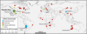 O mapa global de depósitos de lítio mostra a importância da descoberta de Thacker Pass