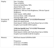 Realme Book Slim - Especificações. (Fonte: Realme)