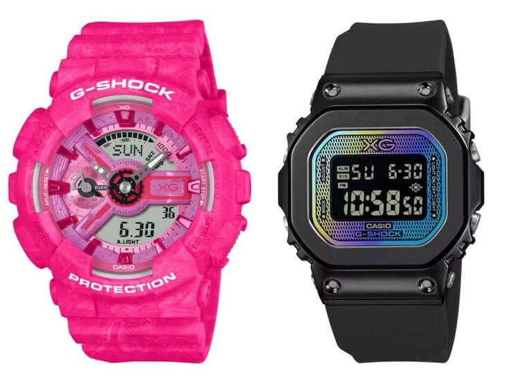 Casio G-Shock GMA-S110XG-4A (esquerda) e GM-S5600XG-1 (direita)