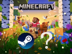 Banner do Minecraft mostrado com o logotipo do Steam