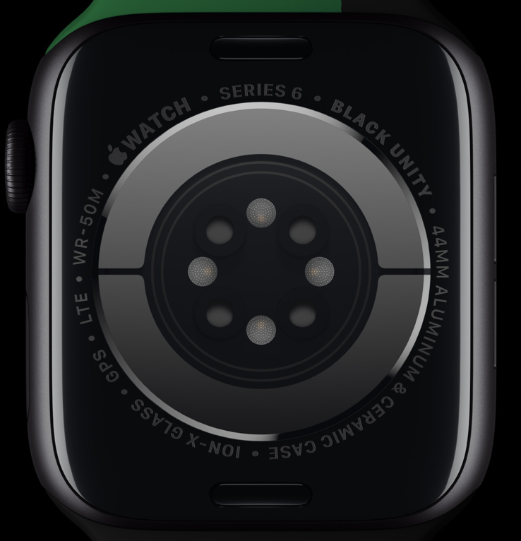 A edição limitada do relógio apresenta "Black Unity" gravado a laser na parte de trás da caixa. (Imagem: Apple)