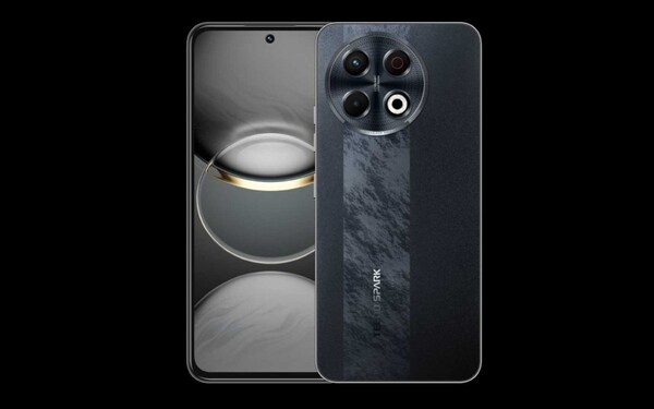 O Tecno Spark 30 Pro em Obsidian Edge. (Fonte da imagem: Tecno via GSMArena)