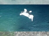 Uma imagem do robô no fundo do oceano (Fonte da imagem: a equipe de pesquisa; editado)