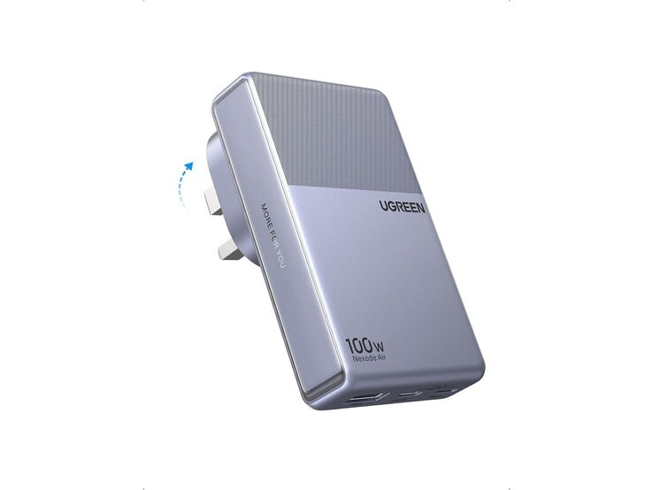 O Ugreen Nexode Air Slim 100W possui plugues do Reino Unido dobráveis