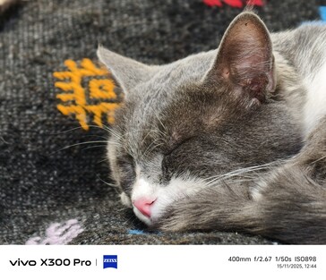 Vivo X300 Pro 400 mm com teleconversor.