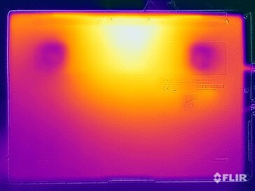 Temperaturas da superfície do teste de estresse (parte inferior)
