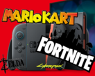 O Nintendo Switch 2 terá vários títulos de lançamento, a maioria deles de terceiros. (Fonte da imagem: Nintendo, CD Projekt Red, Epic Games c/edições)