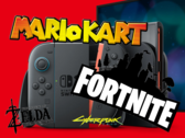 O Nintendo Switch 2 terá vários títulos de lançamento, a maioria deles de terceiros. (Fonte da imagem: Nintendo, CD Projekt Red, Epic Games c/edições)