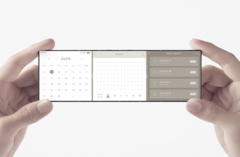 O conceito Oppo x Nendo &quot;slide-phone&quot; combina três telas dobráveis. (Imagem: Oppo)