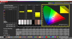 CalMAN ColorChecker (perfil: Display P3, espaço de cor alvo P3)