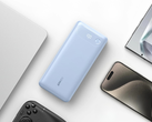 Power Bank da Anker (20K, 87W, cabo USB-C integrado) em Misty Blue