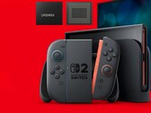 Memória LPDDR5X mostrada acima do Switch 2 (Fonte da imagem: Samsung, Nintendo of America com edições)