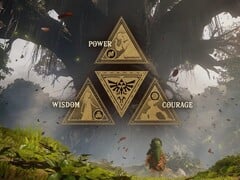 Símbolo da Triforce visto com The Great Deku Tree