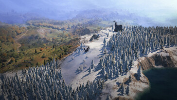 Uma imagem mostrando uma paisagem de neve em Wartales.