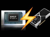 A iGPU AMD "Strix Halo" Radeon 8060S troca golpes com o laptop RTX 4060 Ti. (Fonte da imagem: @all_the_watts)