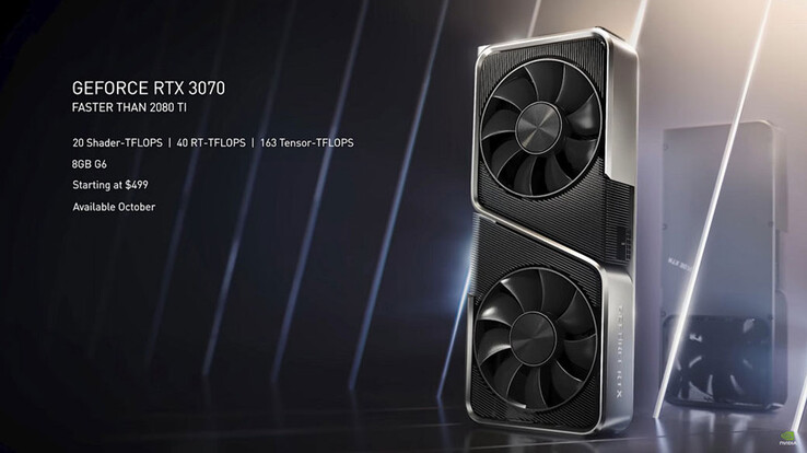 NVIDIA claims that the RTX 3070 is faster than the RTX 2080 Ti. (Image source: NVIDIA)