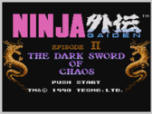 Imagem da tela de título de Ninja Gaiden II: The Dark Sword of Chaos