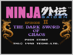 Imagem da tela de título de Ninja Gaiden II: The Dark Sword of Chaos