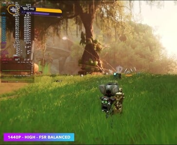 Ratchet & Clank: Rift Apart rodando em 1440p com o FSR na configuração “Balanced” na Steam Machine