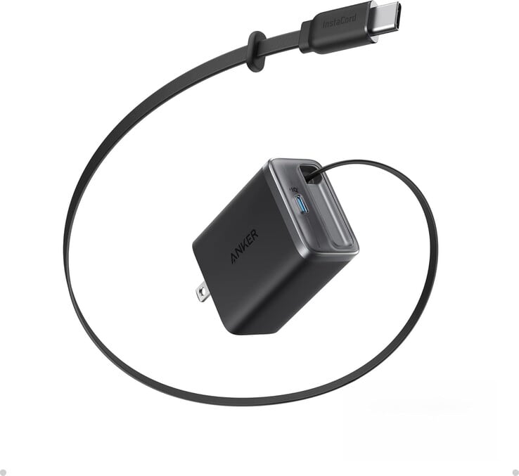 O carregador Anker Nano Charger (35W, cabo USB-C retrátil embutido). (Fonte da imagem: Anker)