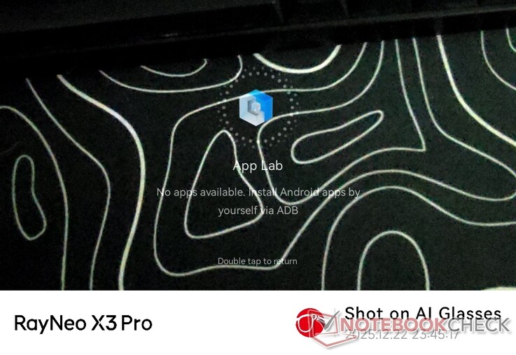 Espaço para aplicativos de terceiros nos óculos