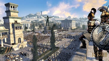 Uma imagem que mostra uma cidade em Total War: Rome II – Emperor Edition.