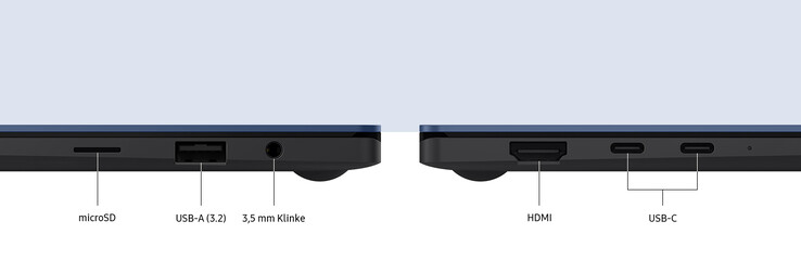 Conectividade: microSD, USB-A 3.2, fone de ouvido de 3,5 mm, HDMI, 2 x USB-C