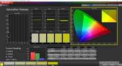 CalMAN Saturation Sweeps (perfil: AdobeRGB, espaço de cor de destino: AdobeRGB)