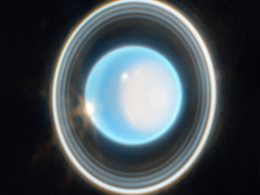 Uma imagem ampliada de Urano, capturada pelo Telescópio Espacial James Webb da NASA (Fonte da imagem: NASA, ESA, CSA e STSCI; cortada)