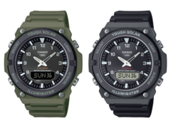 A Casio lançou os relógios AQ-S820W-1AV (à direita) e AQ-S820W-3BV (à esquerda) na Europa. (Fonte da imagem: Casio)