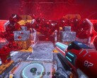 Captura de tela do Astrometica Steam mostrando um prédio coberto de gosma vermelha
