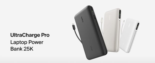 O Belkin UltraCharge Pro Laptop Power Bank 25K está disponível apenas na cor preta, apesar de a imagem acima mostrar três opções de cores.