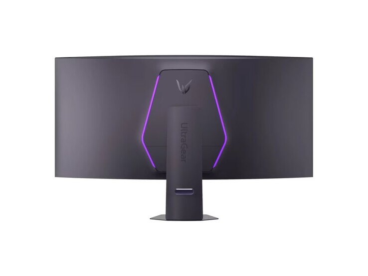 O UltraGear 52G930B-B tem um elegante anel RGB na parte traseira.