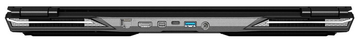 Voltar: Gigabit Ethernet, HDMI 2.0, Mini DisplayPort 1.4, USB 3.2 Gen 2 (Tipo-C; DisplayPort), USB 3.2 Gen 1 (Tipo-A), fonte de alimentação