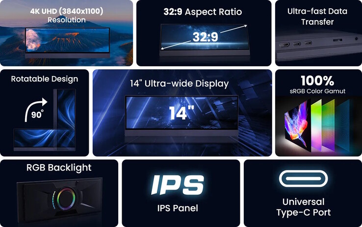 O produto vem com um painel IPS ultrawide (Fonte da imagem: PinRuis)