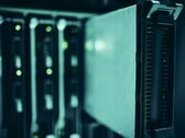 Close-up de racks de servidores em um data center