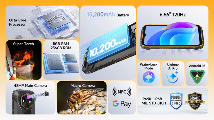 O NFC está disponível, mas não o 5G. (Fonte da imagem: Ulefone)