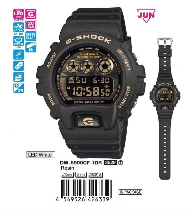 O relógio Casio G-Shock DW-6900CF-1