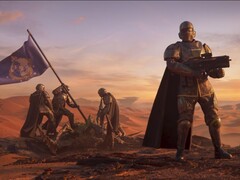 Um soldado com uma arma em Helldivers 2. (Fonte da imagem: Arrowhead)