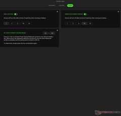 Configurações de energia do Razer Joro Synapse