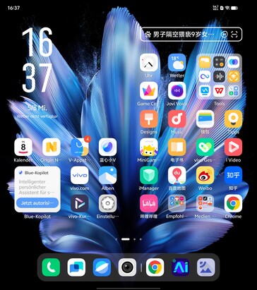 Smartphone Vivo X Fold3: Interface do usuário