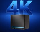 A Steam Machine da Valve é vista com um fundo em 4K