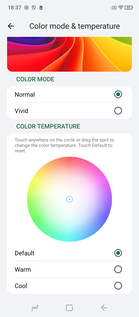 Configurações de cores da tela (Fonte da imagem: Captura de tela - Sergey Tarasov - Notebookcheck)