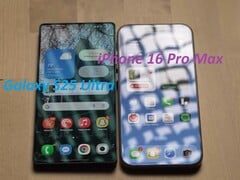 o iPhone 16 Pro Max tem uma tela muito mais reflexiva do que o S25 Ultra. (Fonte da imagem: 6 Months Later no YouTube, editado)