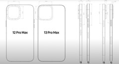 Vazamentos esquemáticos e CAD apontam para um conjunto de câmeras traseiras notavelmente maior nos próximos modelos iPhone 13 de Apple. (Imagem: EverythingApplePro/Macrumors)