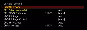 Opção de Tensão de Compensação da CPU ativada pela nova atualização da BIOS da MSI. (Fonte da imagem: MSI)