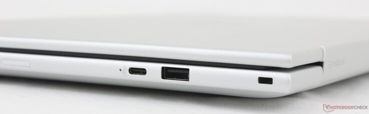 Direito: USB-C com DisplayPort 1.4 + Power Delivery (10 Gbps), USB-A (5 Gbps), trava de segurança, Nano-SIM (opcional)